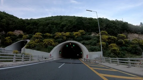 Driving on the Highway, Front View Stock Footage 90315603