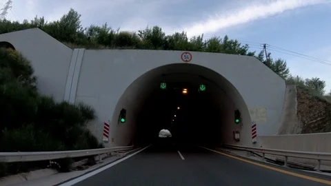 Driving on the Highway, Front View Stock Footage 90315760