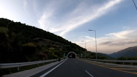 Driving on the Highway, Front View Stock-Footage 90315826