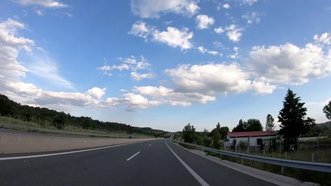 Driving on the Highway, Front View Stock Footage 90348604
