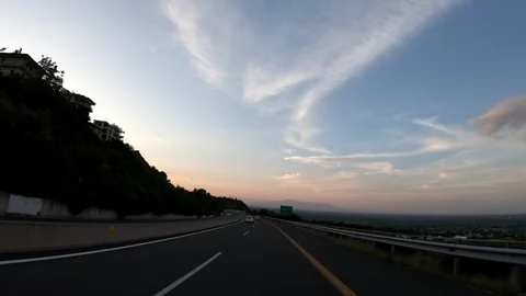 Driving on the Highway, Front View Stock-Footage 90352230