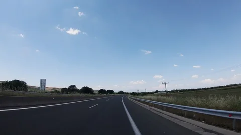 Driving on the Highway, Front View Stock Footage 90366517