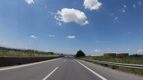 Driving on the Highway, Front View Video stock 90366533
