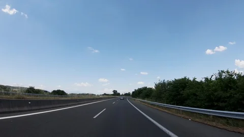 Driving on the Highway, Front View Stock Footage 90366597