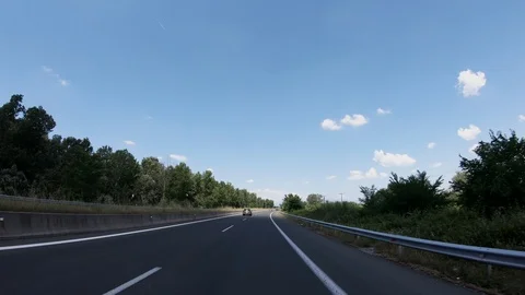 Driving on the Highway, Front View Stock Footage 90366671