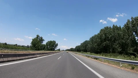 Driving on the Highway, Front View Stock Footage 90366759