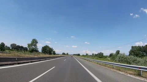 Driving on the Highway, Front View Video stock 90366772