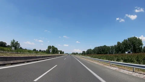 Driving on the Highway, Front View Stock Footage 90366853