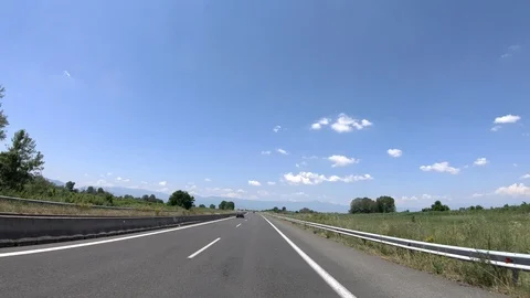 Driving on the Highway, Front View Stock Footage 90367015