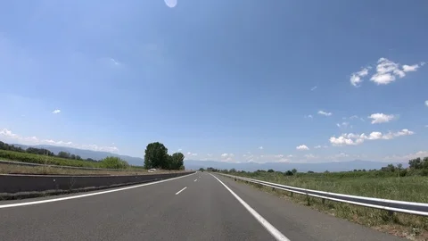 Driving on the Highway, Front View Stock Footage 90367046