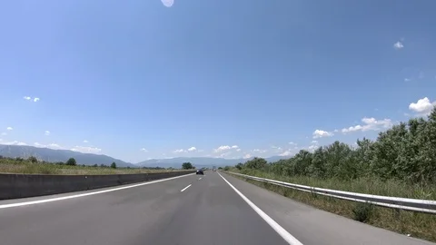 Driving on the Highway, Front View Stock Footage 90369705