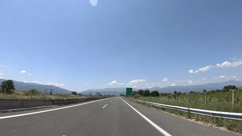 Driving on the Highway, Front View Stock Footage 90369905