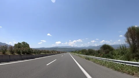 Driving on the Highway, Front View Stock Footage 90370183