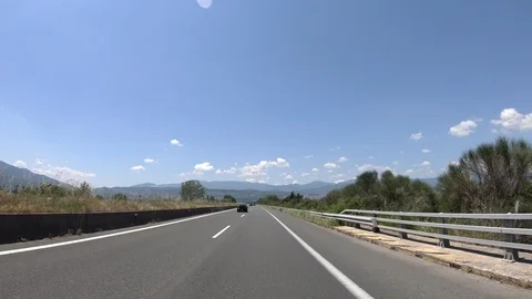 Driving on the Highway, Front View Stock Footage 90370250