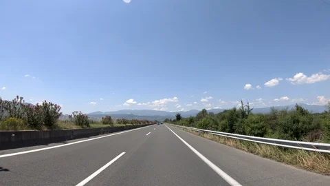 Driving on the Highway, Front View Stock Footage 90370305