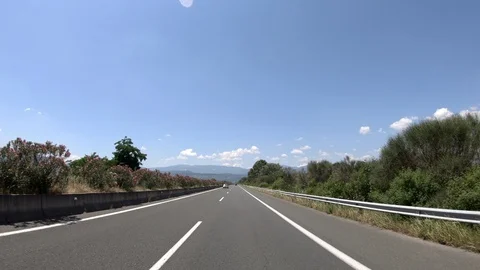 Driving on the Highway, Front View Stock Footage 90370516