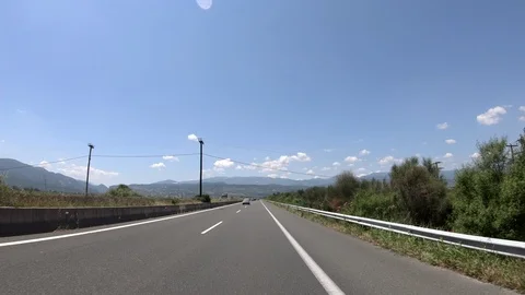 Driving on the Highway, Front View Stock Footage 90370528