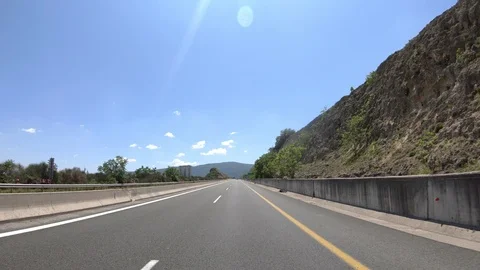 Driving on the Highway, Front View Stock Footage 90370533