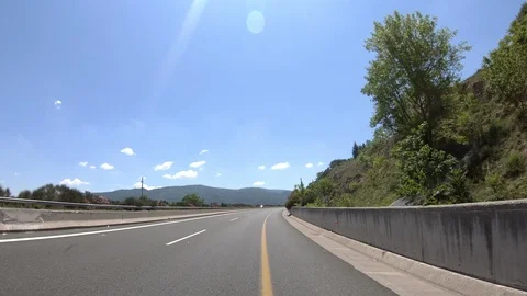 Driving on the Highway, Front View Stock Footage 90370638