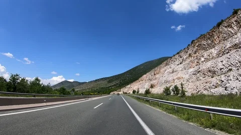 Driving on the Highway, Front View Stock Footage 90370773