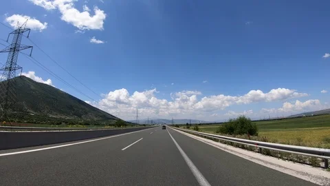 Driving on the Highway, Front View Stock Footage 90371109