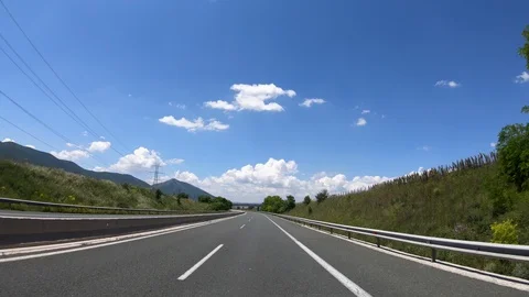 Driving on the Highway, Front View Stock Footage 90371148