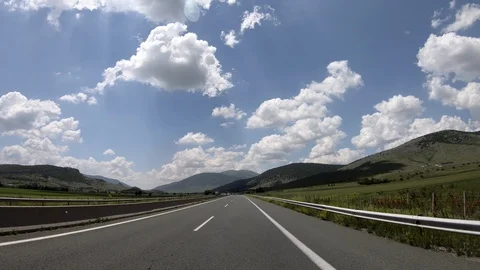 Driving on the Highway, Front View Stock Footage 90371578