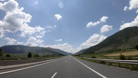 Driving on the Highway, Front View Stock Footage 90371825