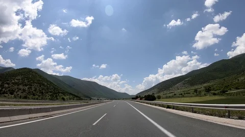 Driving on the Highway, Front View Stock Footage 90371843
