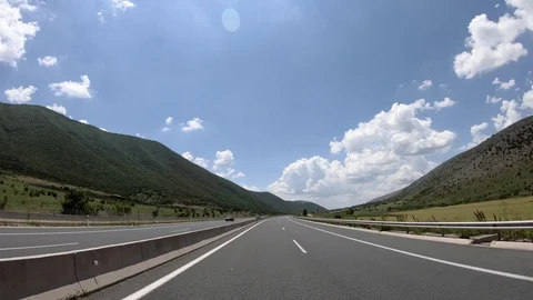 Driving on the Highway, Front View Stock Footage 90371905