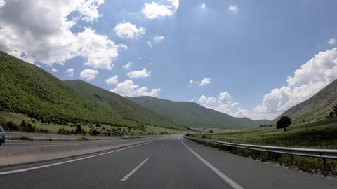 Driving on the Highway, Front View Stock Footage 90371978