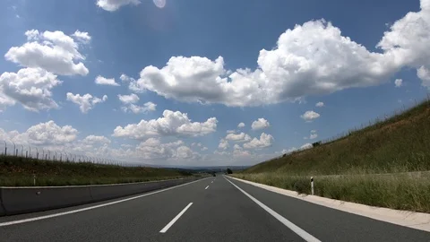 Driving on the Highway, Front View Stock Footage 90372921