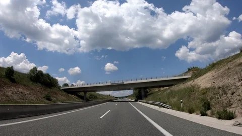 Driving on the Highway, Front View Stock Footage 90373118
