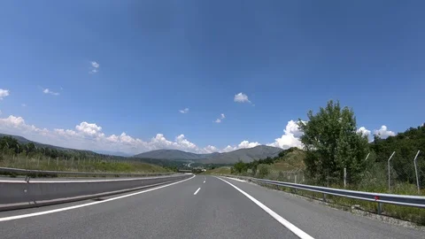 Driving on the Highway, Front View Stock Footage 90373309