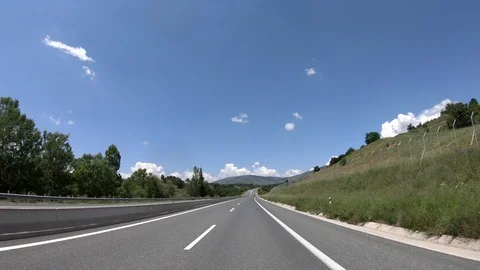 Driving on the Highway, Front View Stock Footage 90373609