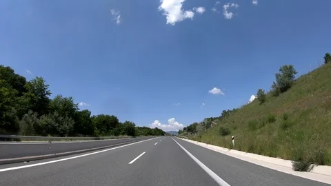 Driving on the Highway, Front View Stock Footage 90373783