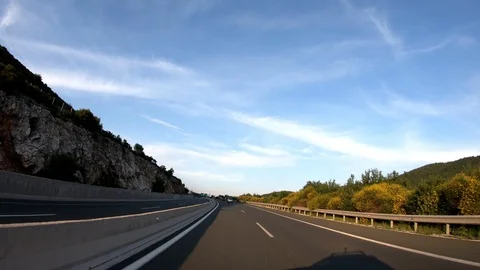Driving on the Highway, Front View Stock Footage 90374068