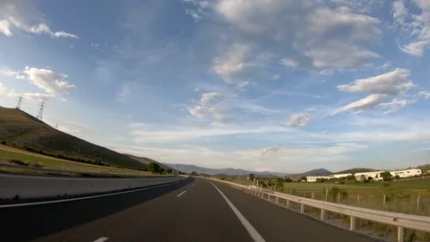 Driving on the Highway, Front View Stock Footage 90374100
