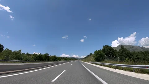 Driving on the Highway, Front View Stock Footage 90374718