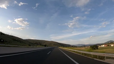 Driving on the Highway, Front View Stock Footage 90374798