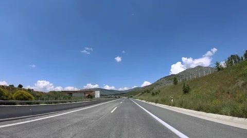 Driving on the Highway, Front View Stock Footage 90375096