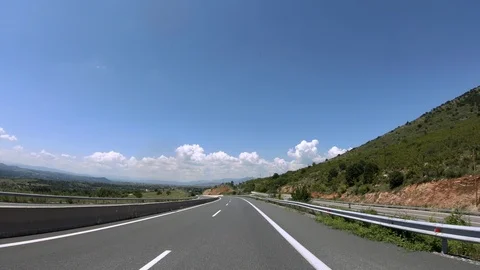 Driving on the Highway, Front View Stock Footage 90375603