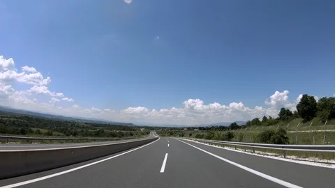 Driving on the Highway, Front View Stock Footage 90375778