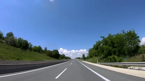 Driving on the Highway, Front View Stock Footage 90375797