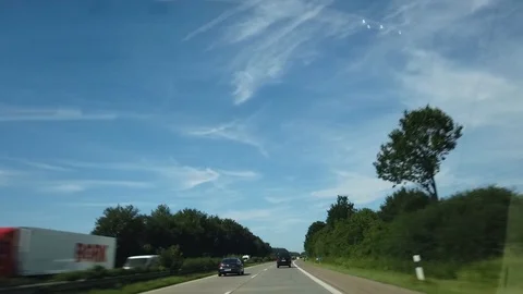 DRIVING ON A HIGHWAY HYPERLAPSE AT SUNNY DAY Video stock 113301241