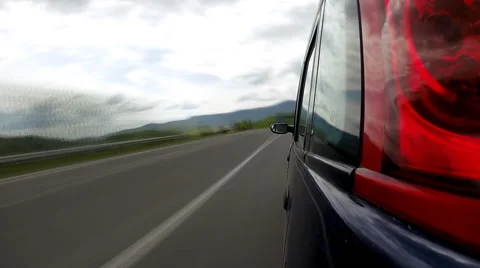 Driving on the highway in the mountains. Stock Footage 67972828