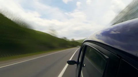Driving on the highway in the mountains. Stock Footage 72905756