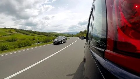 Driving on the highway in the mountains. Stock Footage 73357478