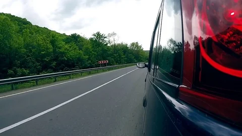 Driving on the highway in the mountains. Stock Footage 74021520