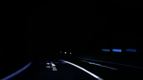 Driving on highway at night Stock Footage 5051517